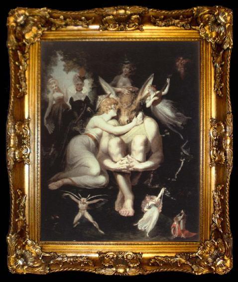 framed  Henry Fuseli titania awakes,surrounded by attendant fairies, ta009-2